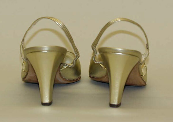 Ensemble, (c, d) Massaro (French, founded 1894), a, b) silk, metallic thread; c,d) leather, French