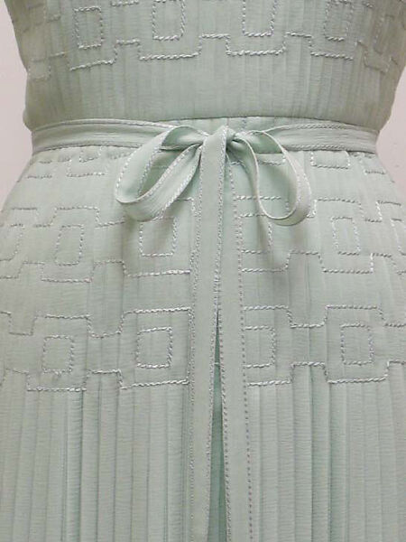 Ensemble, (a–d) House of Chanel (French, founded 1910), a-d) silk; e,f) silk, leather, French