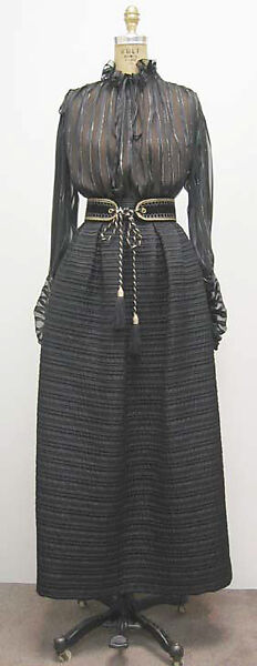 Ensemble, Yves Saint Laurent (French, founded 1961), a) silk, synthetic; b) wool, synthetic, silk; c) cotton, synthetic, leather, French