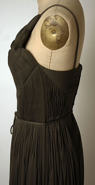 Ensemble, (a, b) Madame Grès (Germaine Émilie Krebs) (French, Paris 1903–1993 Var region), a) silk, nylon; b) silk; c,d) silk, leather, French