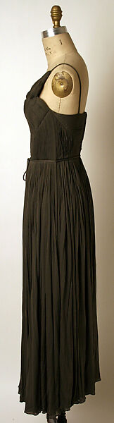 Ensemble, (a, b) Madame Grès (Germaine Émilie Krebs) (French, Paris 1903–1993 Var region), a) silk, nylon; b) silk; c,d) silk, leather, French