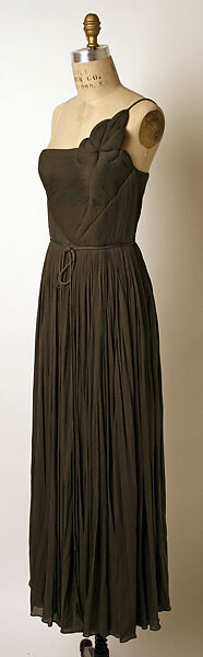 Ensemble, (a, b) Madame Grès (Germaine Émilie Krebs) (French, Paris 1903–1993 Var region), a) silk, nylon; b) silk; c,d) silk, leather, French