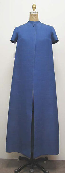 Ensemble, (a–c) Madame Grès (Germaine Émilie Krebs) (French, Paris 1903–1993 Var region), a) silk, metallic, shell, plastic, metal, straw; b,c) silk; d,e) silk, leather, French