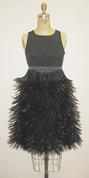 Ensemble, (a, b) Hubert de Givenchy (French, Beauvais 1927–2018 Paris), a,b) silk, feathers; c,d) silk, leather, French