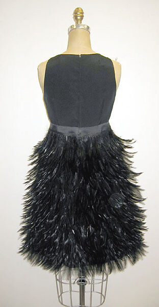 Ensemble, (a, b) Hubert de Givenchy (French, Beauvais 1927–2018 Paris), a,b) silk, feathers; c,d) silk, leather, French