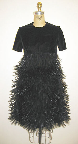 Ensemble, (a, b) Hubert de Givenchy (French, Beauvais 1927–2018 Paris), a,b) silk, feathers; c,d) silk, leather, French 