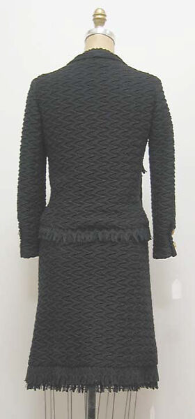 Suit, House of Chanel (French, founded 1910), a) wool, silk, metal; b) wool, silk; c) wool, French