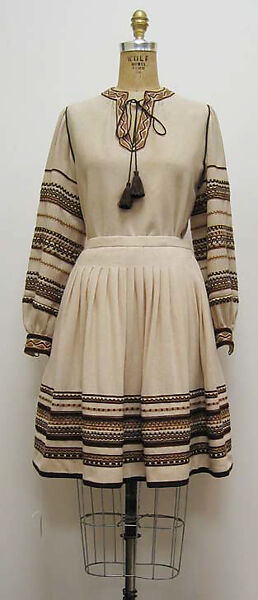 Ensemble, a,b) wool, silk, French 