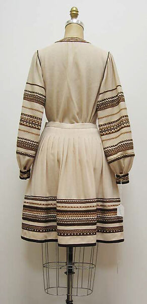 Ensemble, a,b) wool, silk, French