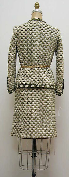 Suit, House of Chanel (French, founded 1910), a) cotton, silk, metal; b) cotton, silk; c) metal
c) metal, French