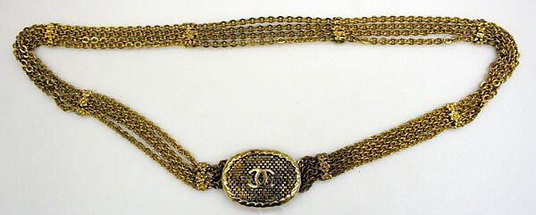 Suit, House of Chanel (French, founded 1910), a) cotton, silk, metal; b) cotton, silk; c) metal
c) metal, French
