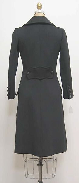 Coat, Yves Saint Laurent (French, founded 1961), a) wool, synthetic, plastic; b) wool, synthetic, French
