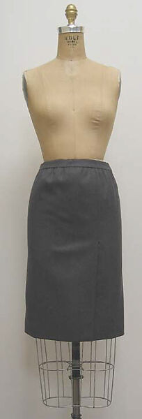 Suit, Hubert de Givenchy (French, Beauvais 1927–2018 Paris), a) wool, silk, nylon, enamel; b,c) wool, silk, French