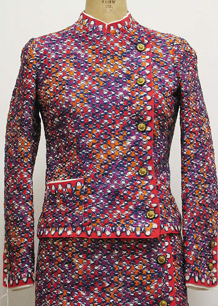 Suit, House of Chanel (French, founded 1910), a, f) mohair, silk, cotton; b–e) cotton, French