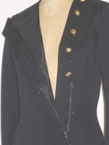 Dress, House of Chanel (French, founded 1910), a) wool, silk; metal; b) metal, French