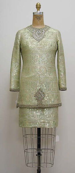 Ensemble, Yves Saint Laurent (French, founded 1961), a,b) silk, metallic thread, rhinestone; b) silk, metallic thread, French 