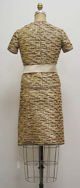 Suit, House of Chanel (French, founded 1910), a, b) silk, plastic, straw, metal, synthetic; c) silk, French