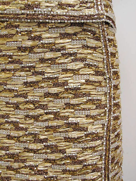 Suit, House of Chanel (French, founded 1910), a, b) silk, plastic, straw, metal, synthetic; c) silk, French