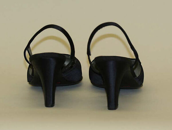 Shoes, Massaro (French, founded 1894), a, b) silk, French