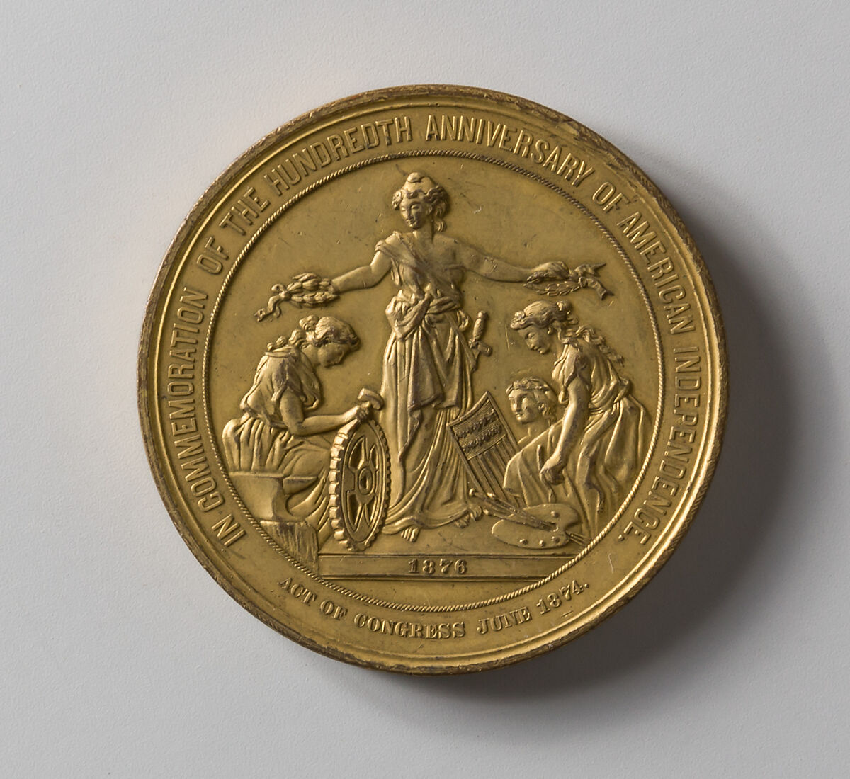 Philadelphia Centennial Exhibition, William Barber (1807–1879), Bronze and gold leaf, American 