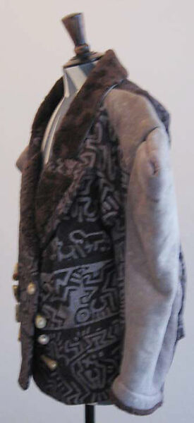 Ensemble, Vivienne Westwood (British, 1941–2022), a) wool, cotton, leather, horn; b) wool, plastic; c) wool, British