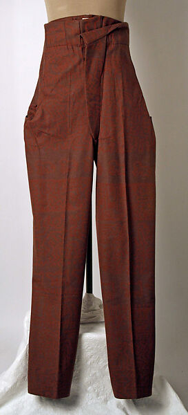 Ensemble, Vivienne Westwood (British, 1941–2022), a) wool, cotton, leather, horn; b) wool, plastic; c) wool, British