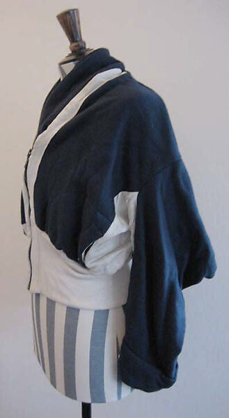 Ensemble, Vivienne Westwood (British, 1941–2022), a,b) cotton, synthetic, plastic; c) wool; d) leather, metal, British