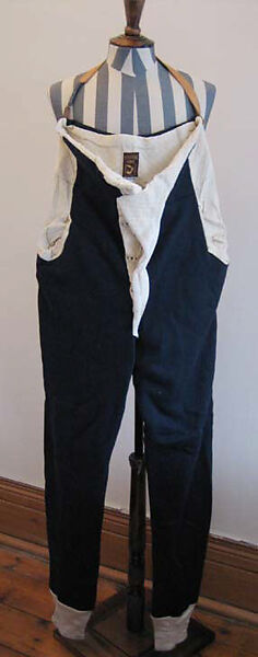 Ensemble, Vivienne Westwood (British, 1941–2022), a,b) cotton, synthetic, plastic; c) wool; d) leather, metal, British