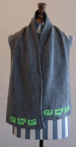 Ensemble, Vivienne Westwood (British, 1941–2022), a,b) cotton, synthetic, plastic; c) wool; d) leather, metal, British