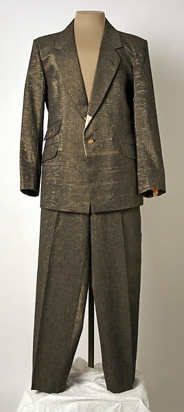 Suit, Vivienne Westwood (British, founded 1971), a) wool, synthetic, leather, metal; b) wool, synthetic, leather, British 
