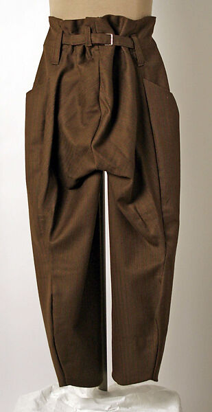 Suit, Vivienne Westwood (British, 1941–2022), a) wool, cotton, ceramic, plastic; b) wool, plastic, metal; c) linen, British