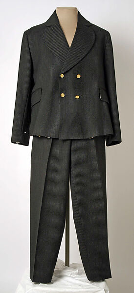 Suit, Vivienne Westwood (British, founded 1971), a, b) wool, synthetic, metal, plastic, British 