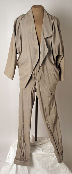 Ensemble, Vivienne Westwood (British, 1941–2022), a) cotton; b) cotton, leather, metal; c,d) metal, leather, British 