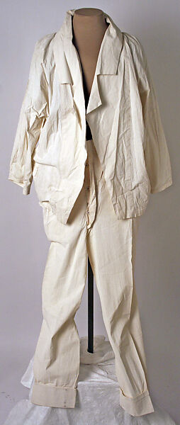 Ensemble, Vivienne Westwood (British, 1941–2022), a) cotton; b) cotton, leather, metal; c) leather, metal, British 