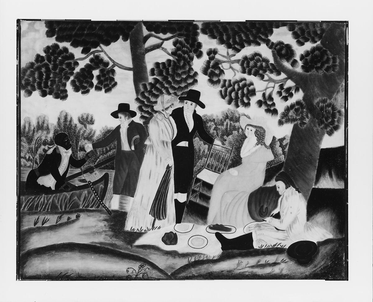 The Picnic, Watercolor, gouache, pen and brown ink, and gum arabic on off-white wove paper, American