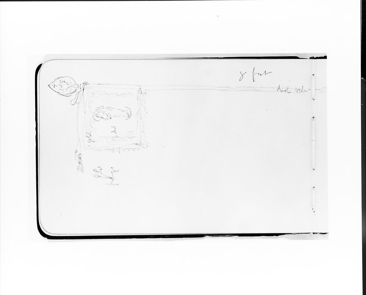 Sketchbook of Columbus Subjects: Caravels, Figures, Heraldry, and Accessories, Albert Bierstadt (American, Solingen 1830–1902 New York), Drawings in graphite on off-white wove paper with gilt edges, bound in a leather cover, American