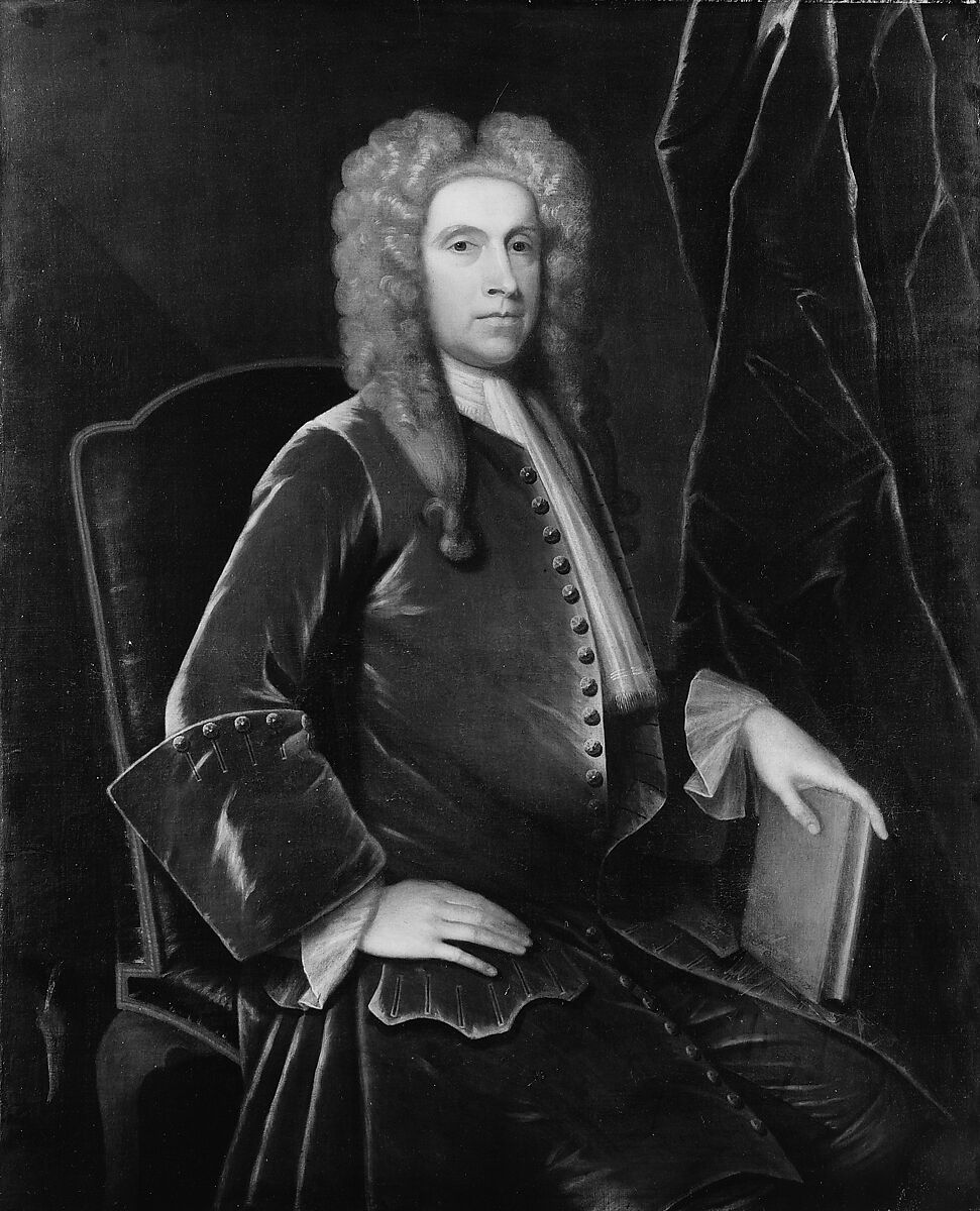 Portrait of a Man, Formerly attributed to John Smibert (American, Edinburgh, Scotland 1688–1751 Boston, Massachusetts), Oil on canvas, American 