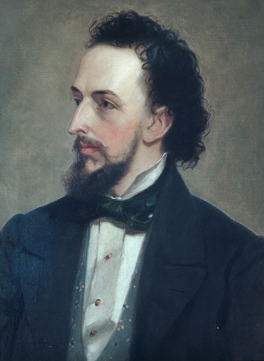 Portrait of a Man, Formerly attributed to Thomas Hicks (American, Newton, Pennsylvania 1823–1890 Trenton Falls, New York), Oil on canvas, American 
