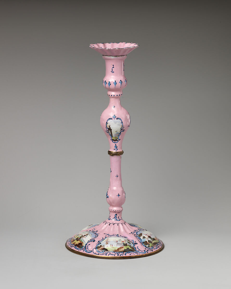 Candlestick, Copper, enamel 