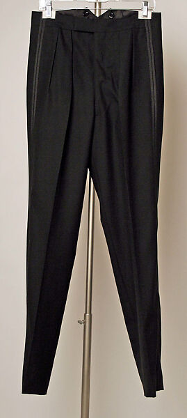 Tuxedo, Anderson &amp; Sheppard (British, founded 1906), a) wool, silk; b) cotton, faux abalone; c) wool, silk, cotton, plastic, British