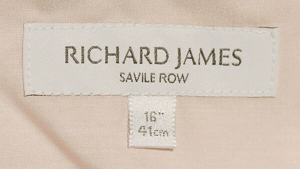 Suit, Richard James, a) wool, silk, plastic; b) wool, cotton, plastic; c) cotton, plastic; d) silk; e-h) acrylic, metal, British