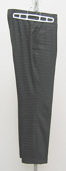 Ensemble, Timothy Everest (British), a, b) wool, silk, linen, plastic; c) wool; d) cotton; e) silk; f,g) metal, enamel, British