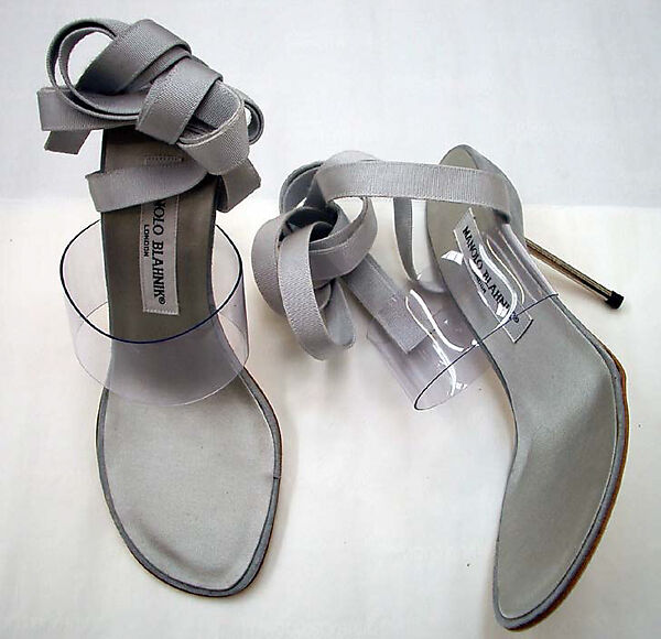 Jene, Manolo Blahnik (British, born Spain, 1942), plastic (vinyl), silk, metal, rubber, British