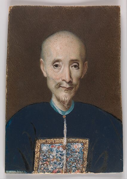 Portrait of Houqua, Tingqua, Watercolor on ivory, Chinese 