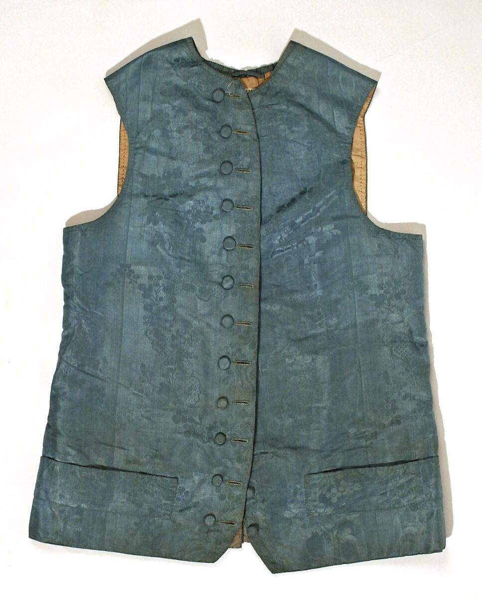 Vest, silk, American or European 