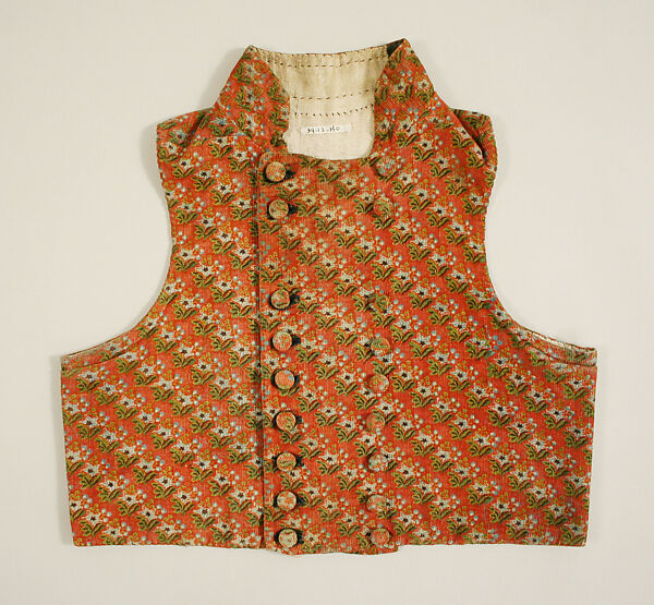 Vest, silk, American or European 