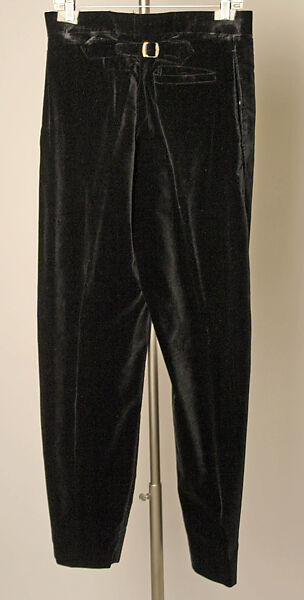 Trousers, Vivienne Westwood (British, founded 1971), silk, cotton, synthetic, plastic, metal, British