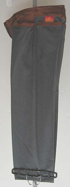 Trousers, Vivienne Westwood (British, founded 1971), wool, leather, British