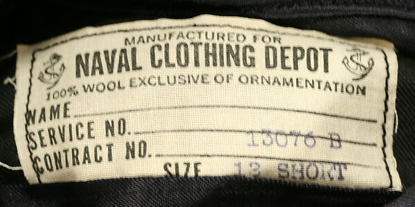 Coat, wool, probably American