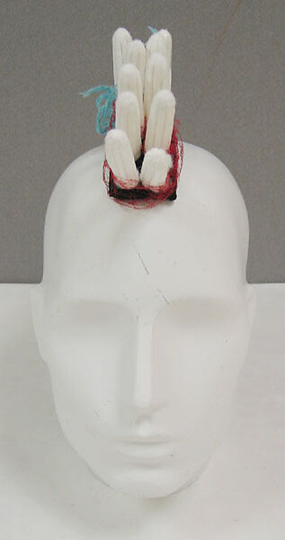 "Tampons", Stephen Jones (British, born 1957), wool, cotton/wool, plastic, silk, synthetic, British